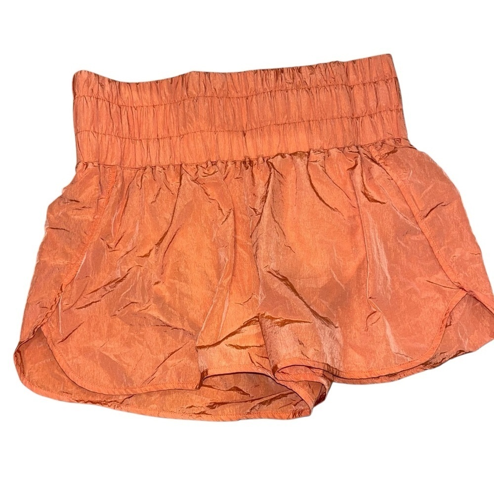 automet athletic shorts high waist orange large l like free people movement